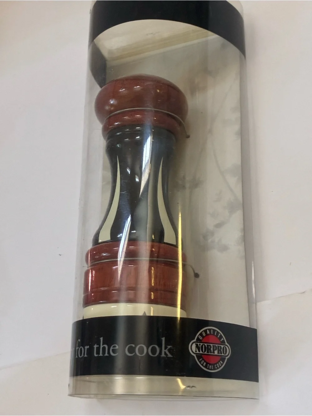 Vintage Norpro Cherry Wood 6” Salt And Pepper Shakers Set Of 2